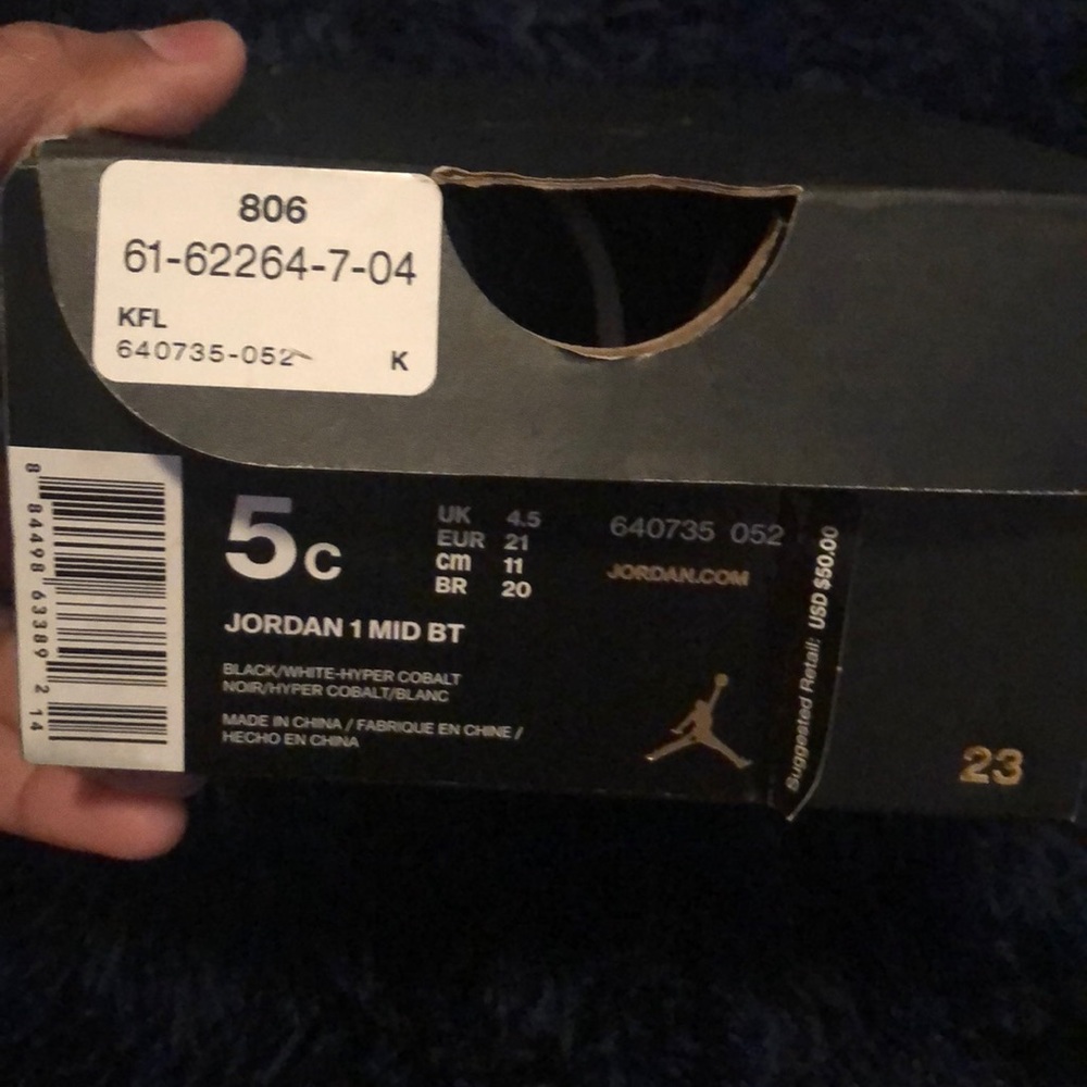 Baby boy Jordan 1 Mid Bt 5c shoes